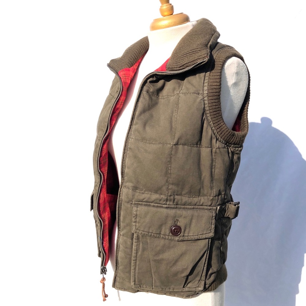 Vintage Eddie Bauer Reversible Down Plaid Vest S